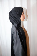 Satin shawl Dress Charcoal